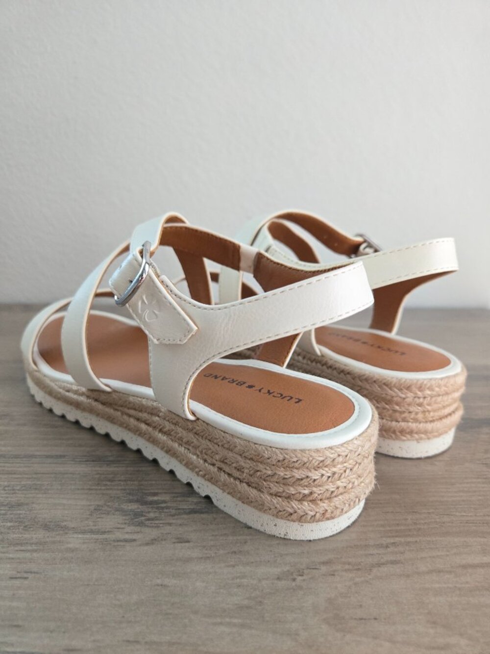Lucky Brand Women's Trianna Strappy Espadrille Wedge Sandals Off White Size 10M - Picture 3 of 13